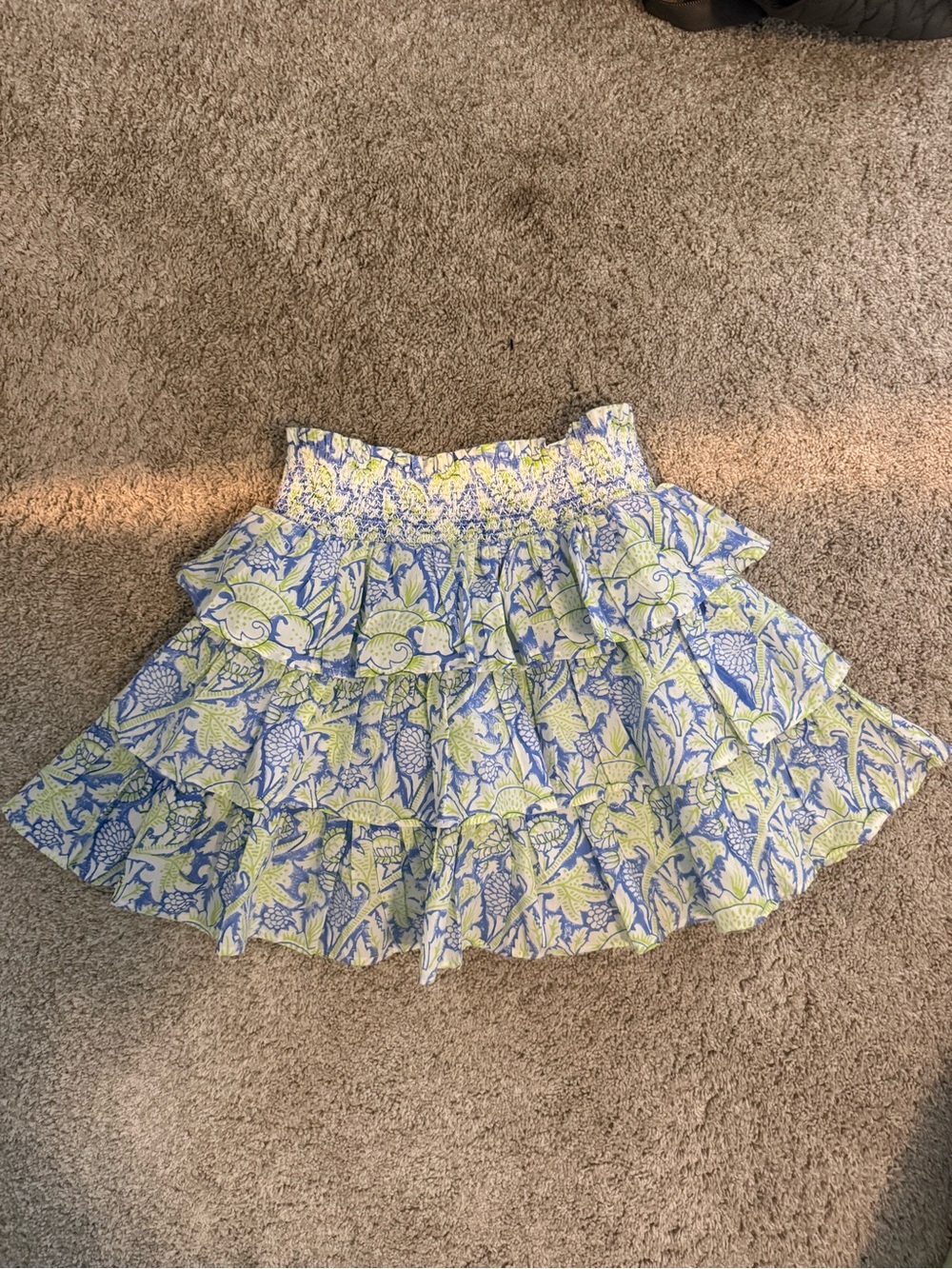 Roller Rabbit Gloria Siggy mini skirt Colbalt blue and green